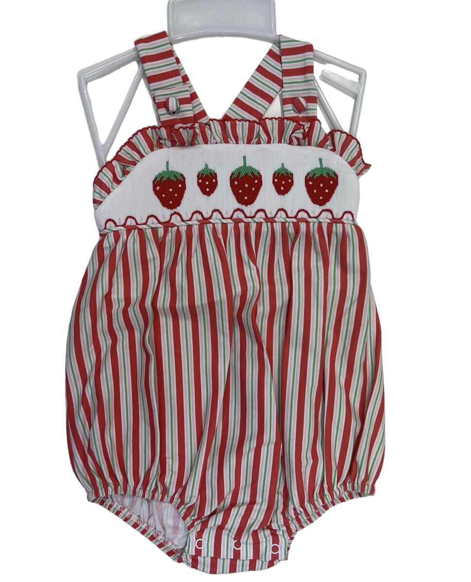 Smocked Strawberry Bubble – The Southern Cypress Boutique