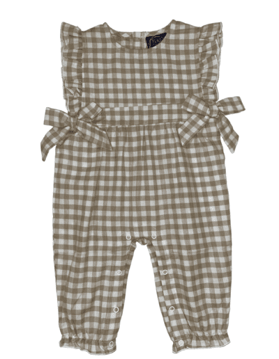 Khaki Gingham Molly Romper