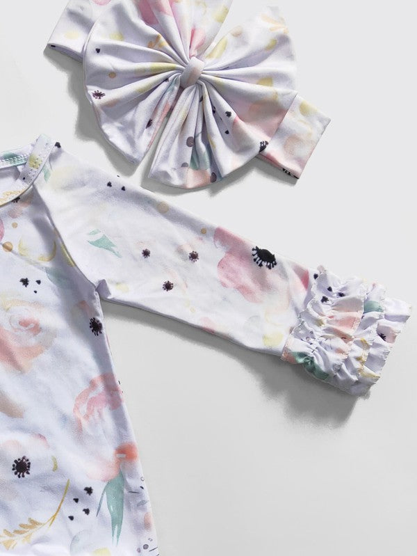 Soft Floral Baby Gown