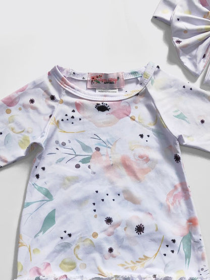 Soft Floral Baby Gown