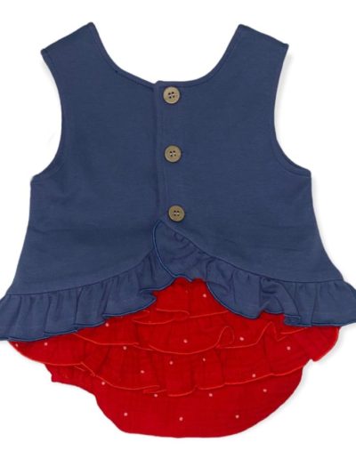 Blue & Red Bloomer Set