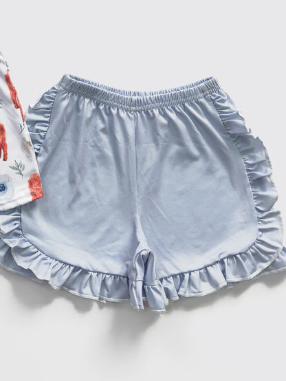 Baby Blue Highland Summer Short Set