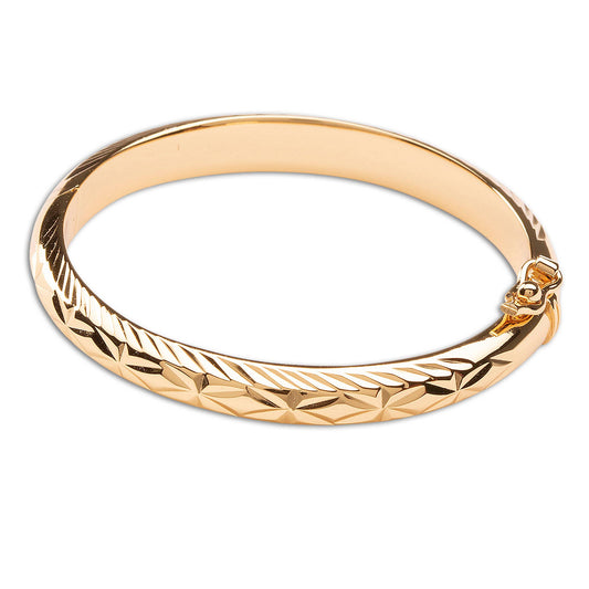 14K Gold-Plated Etched Baby Bangle