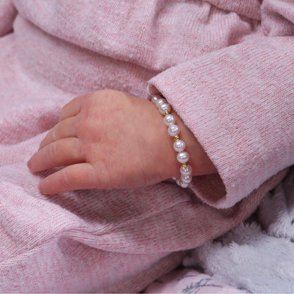 Girls 14K Gold-Plated Pearl Baby Bracelet