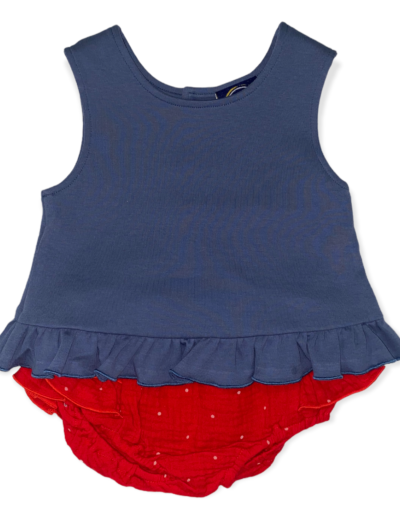 Blue & Red Bloomer Set