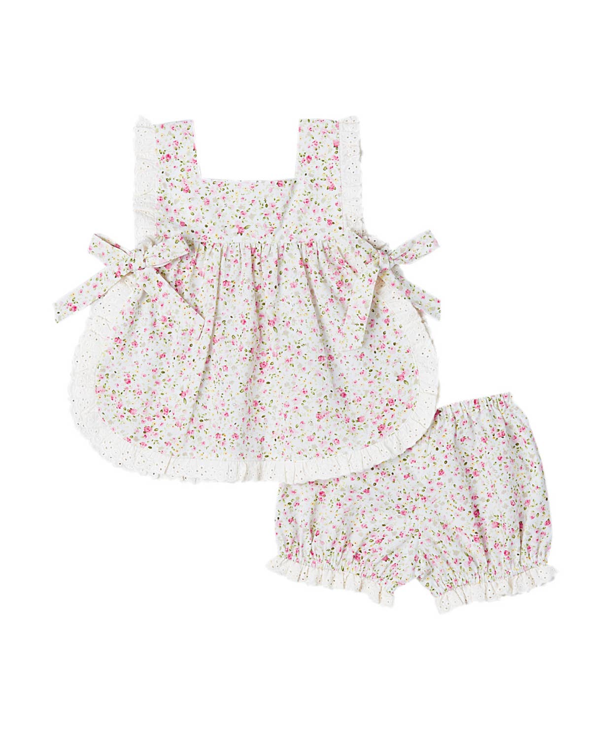 Pink Floral Pinafore Set