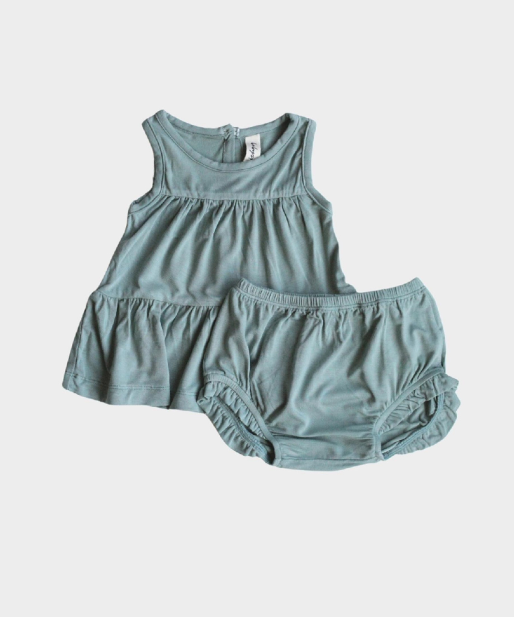 Baby Sprouts Teal Green Peplum Tank & Bloomer Set