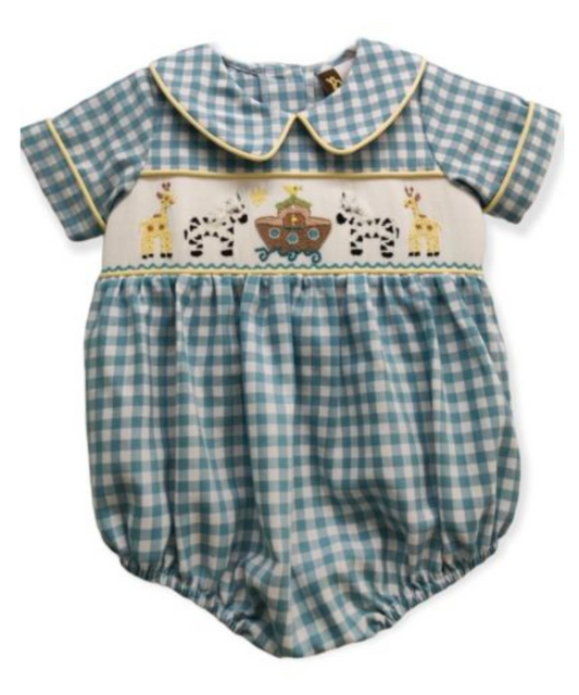 Banana Split Noah’s Ark Boys Smocked Bubble