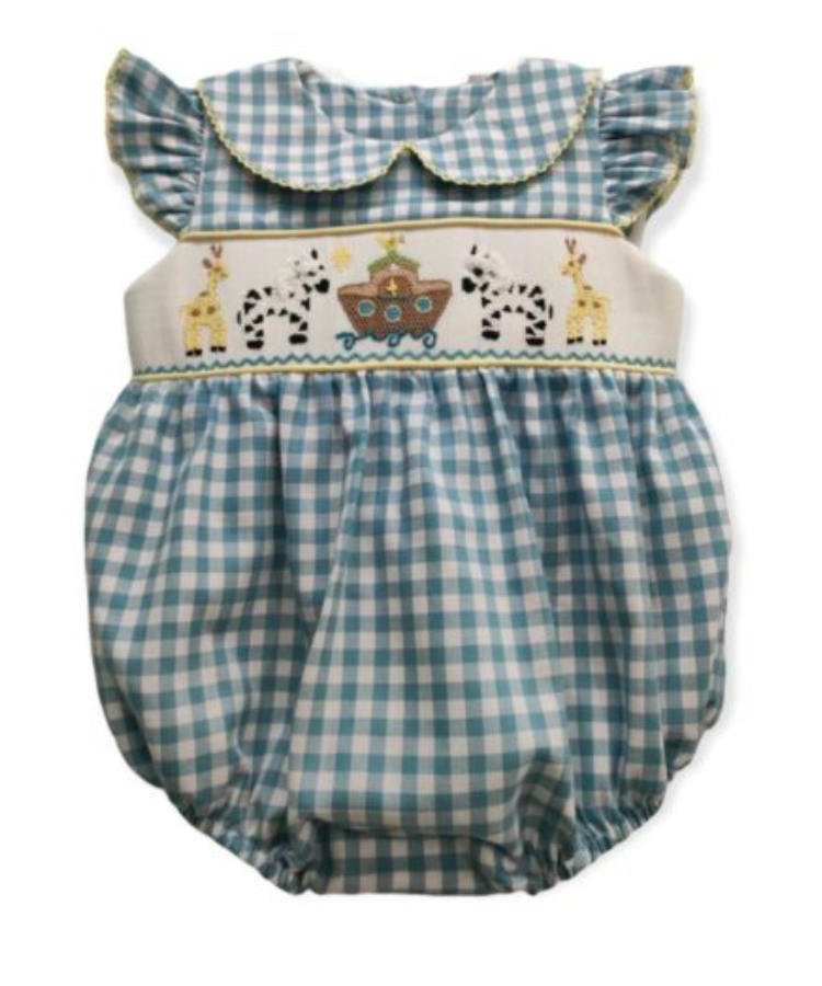 Banana Split Noah’s Ark Girls Smocked Bubble