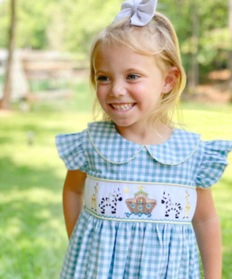 Banana Split Noah’s Ark Smocked Dress