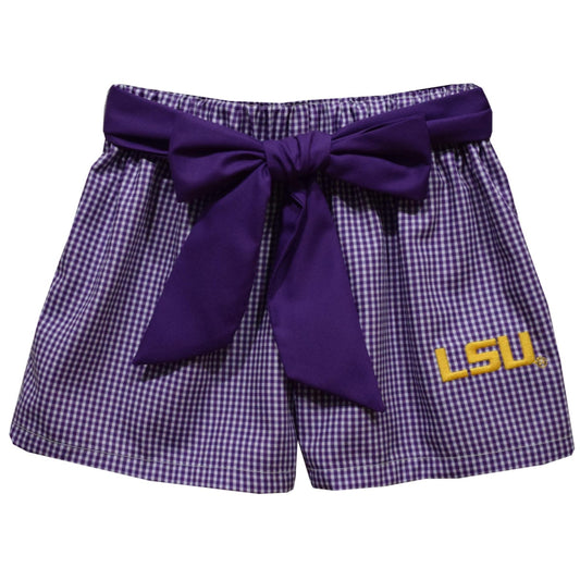 LSU Tigers Purple Gingham Short Set