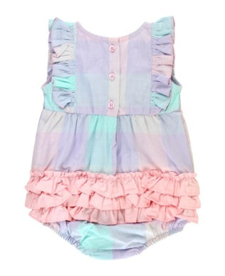 Cotton Candy Plaid Classic Romper