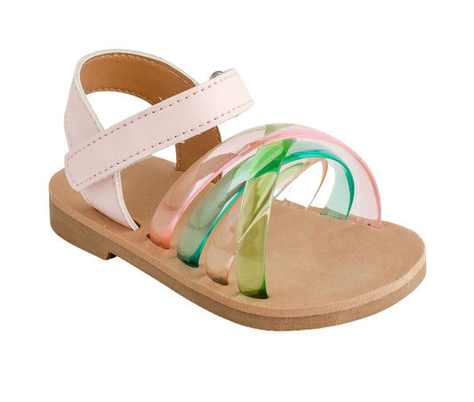 Little Kid Pink Multi-color Jelly Strap Sandal