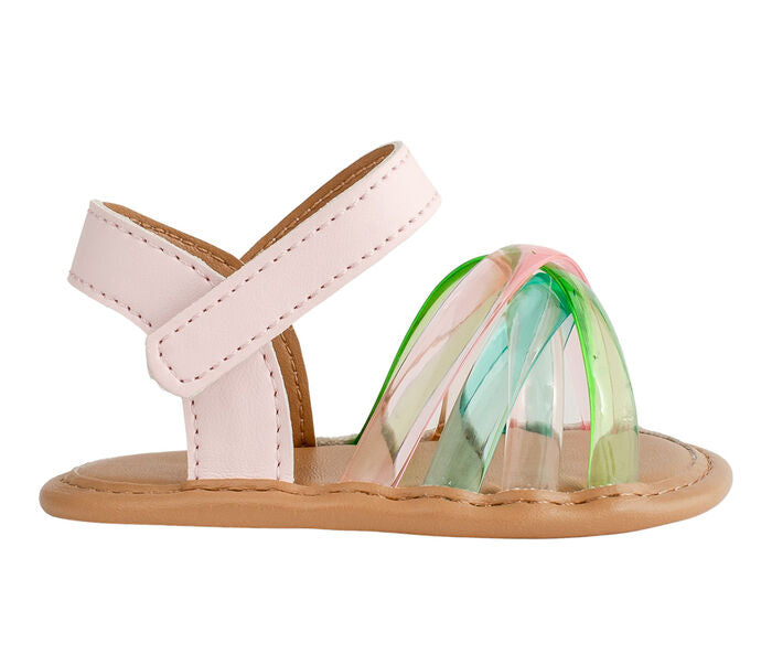 Baby Pink Multi-color Jelly Strap Sandal