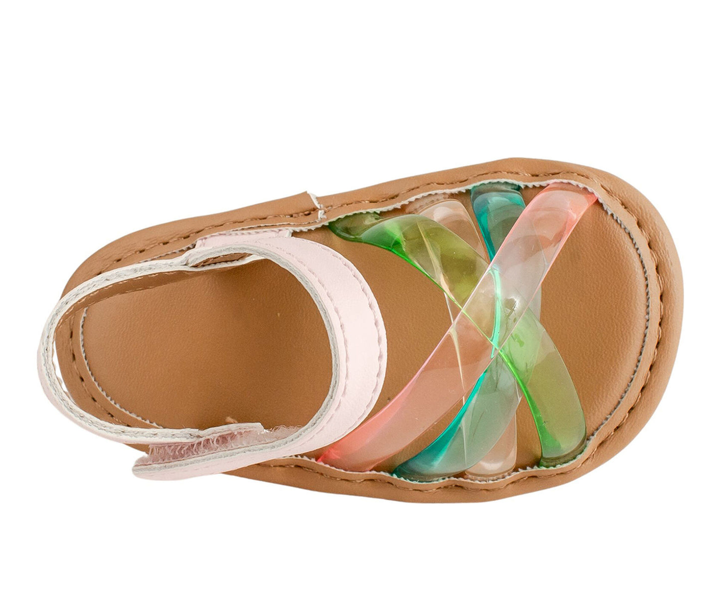 Baby Pink Multi-color Jelly Strap Sandal