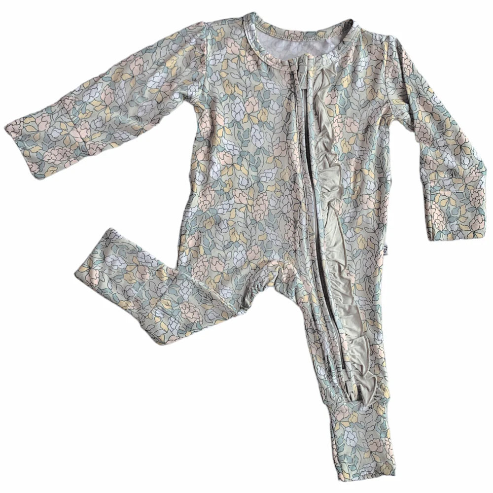 Harper Bamboo Ruffle Convertible Footie