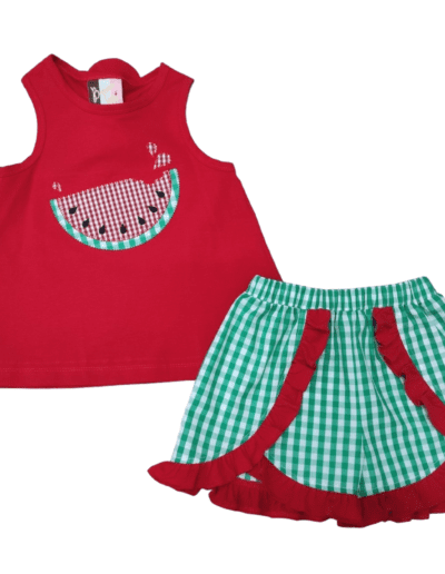 Watermelon Appliqué Short Set