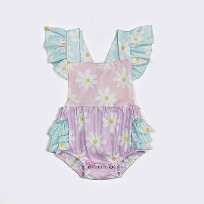 Pastel Tier Daisy Summer Romper