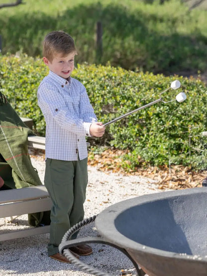 Flagler Fishing White and Khaki Buttonup