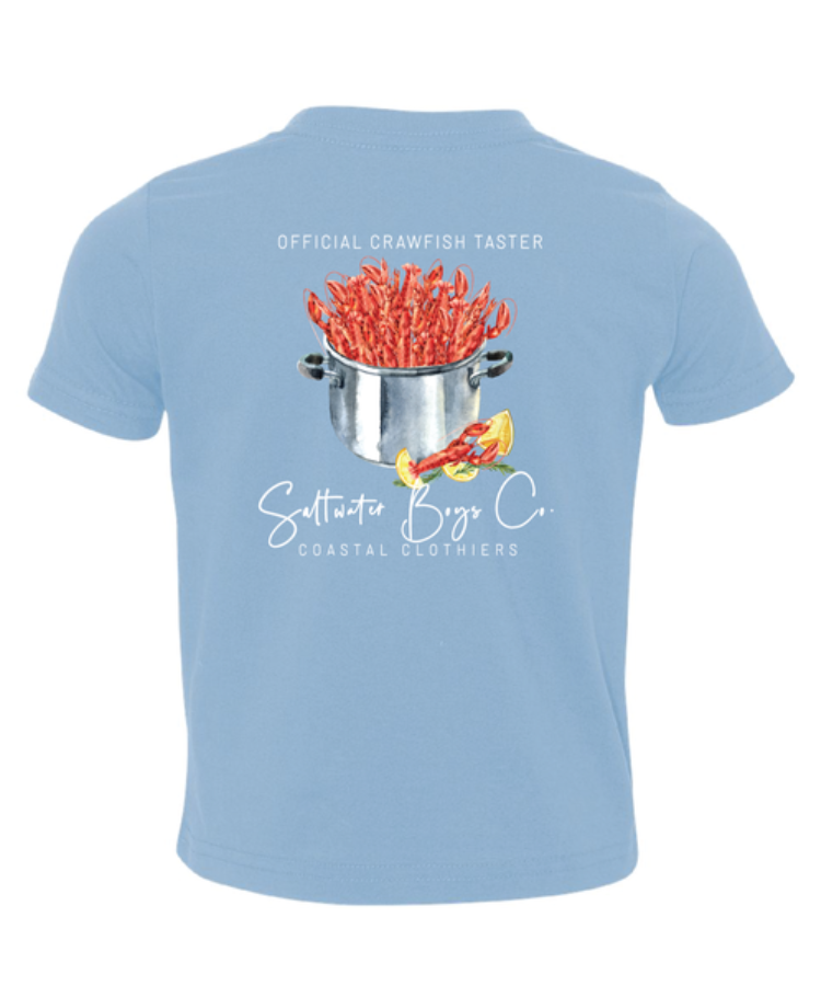 Saltwater Boys Breaux Bridge Crawfish Light Blue Tee