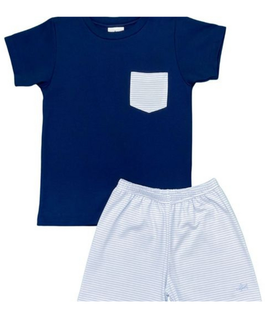 Saltwater Boys Saint Simon Navy Short Set