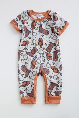 Cowboy Boot Boys Romper